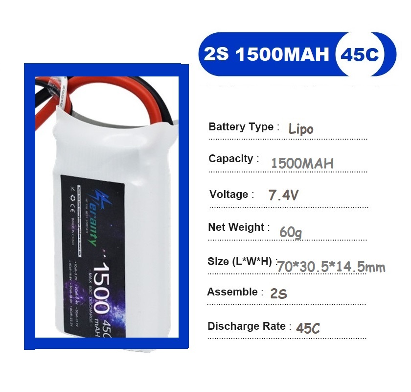 2 uds 7,4 V Lipo 2S batería 15 - Rc Hobby De reseña y precio