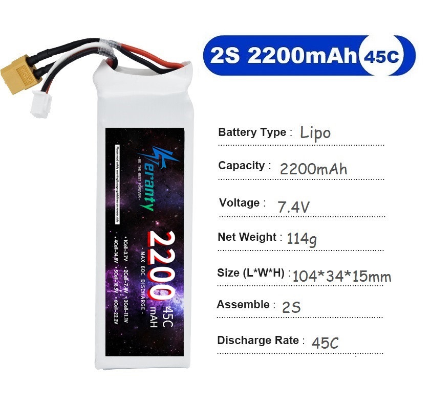 2 uds 7,4 V Lipo 2S batería 15 - Rc Hobby De reseña y precio