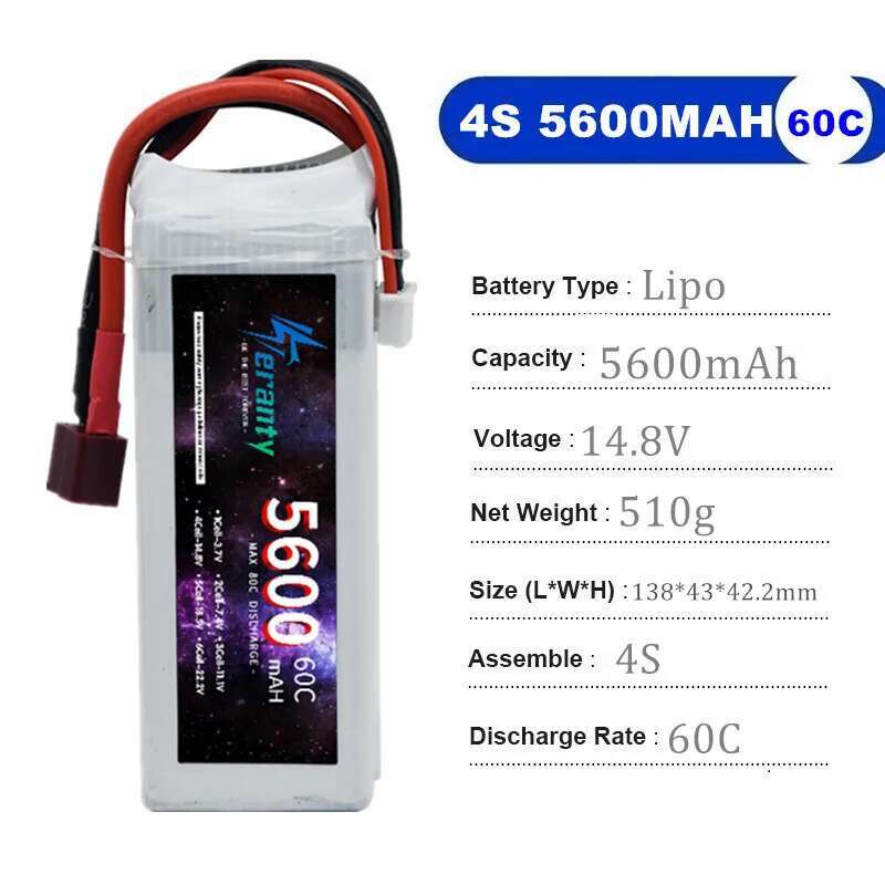 TERANTY 5600MAH 60C 2S 3S 4S 6 - Lipo Battery 4S reseña y precio